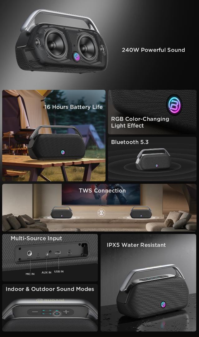 ワイヤレスBluetoothスピーカー 240W 高出力 6000mAh 新品 xdobo Bluetoothスピーカー スピーカー bluetooth 防水 防塵