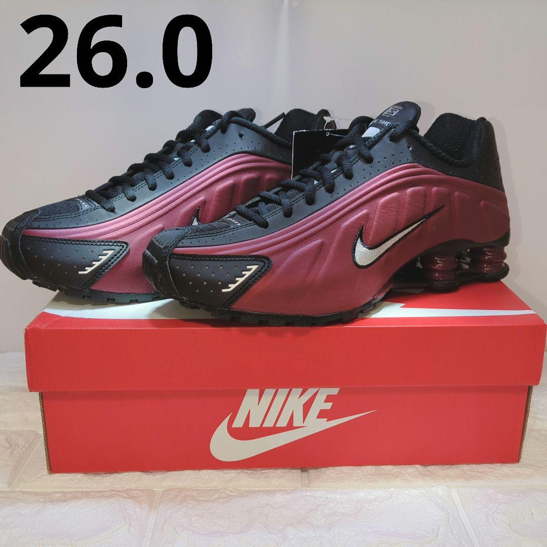 26.0 NIKE ナイキ ショックス R4 W SHOX レッド/ブラック
