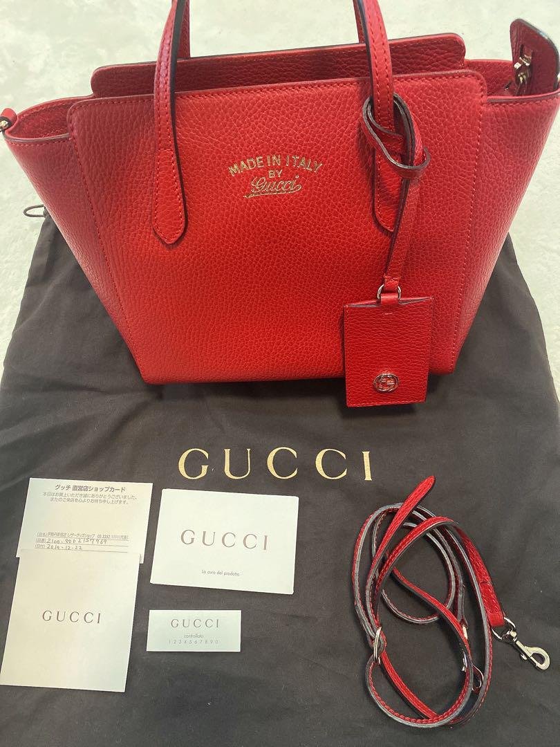 美品GUCCI スウィング ミニ 2way ハンド ショルダーバッグ 赤 レッド 43,333円
