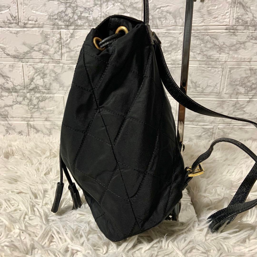 美品✨️ PRADA ブラック キルティングリュック ナイロン 黒 サフィアーノ