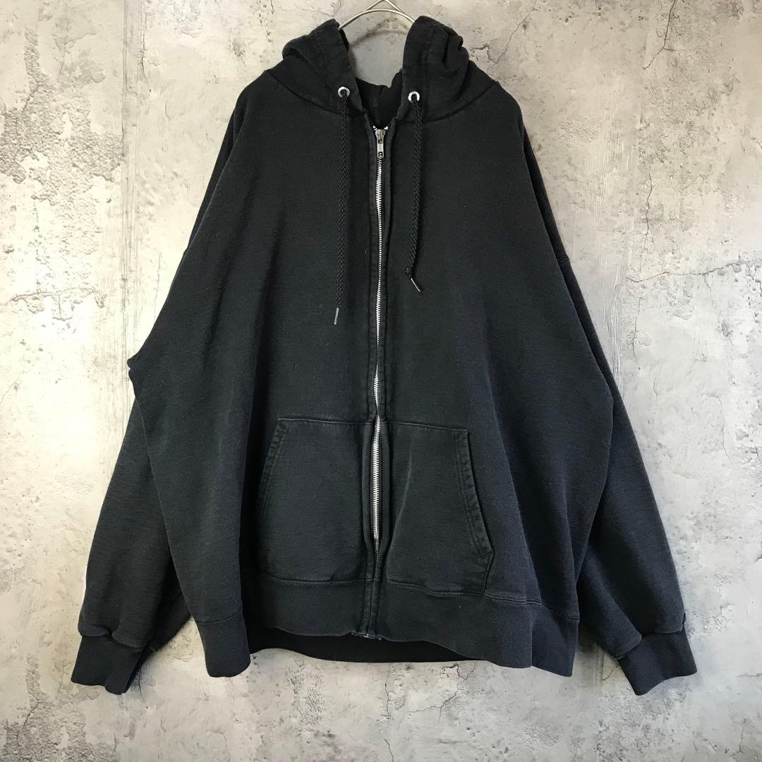 di63 HANES ultimate cotton 90s パーカー　ジップ黒