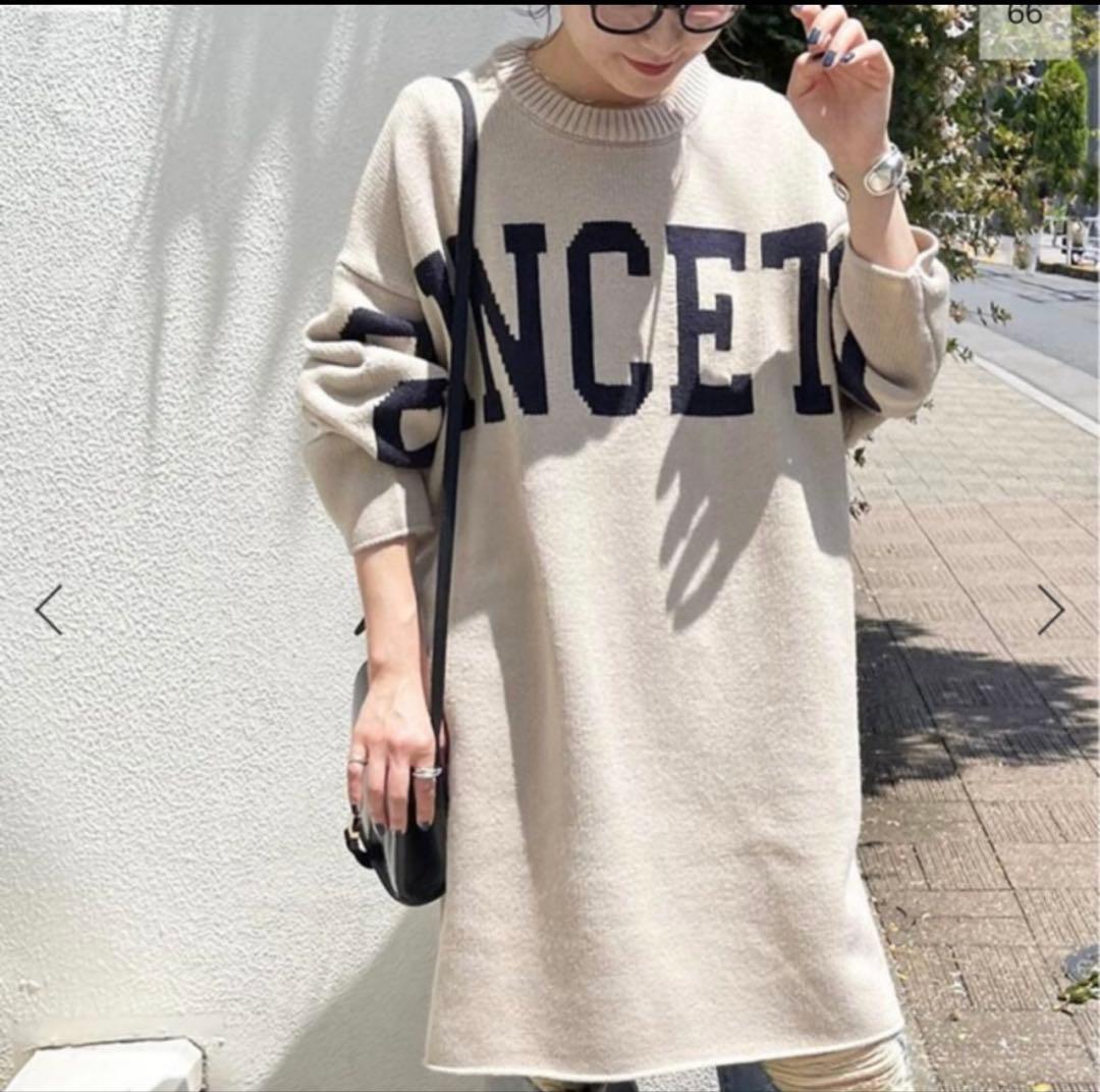 Spick and Span ビッグロゴニットワンピースFREE SIZE・Spick and Span