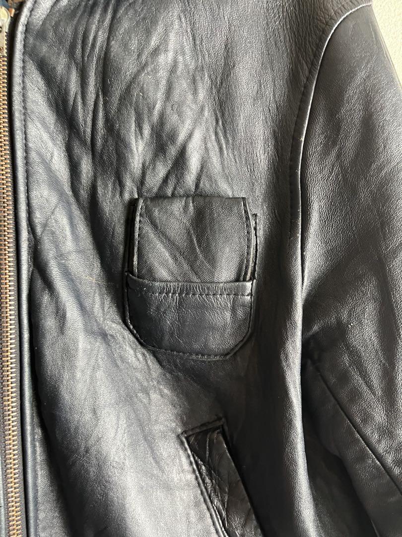 90s EURO VINTAGE JAPA レザー　空軍　フランス　ネイビー