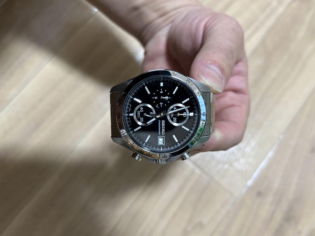 SEIKO クロノグラフ 時計 ブラック