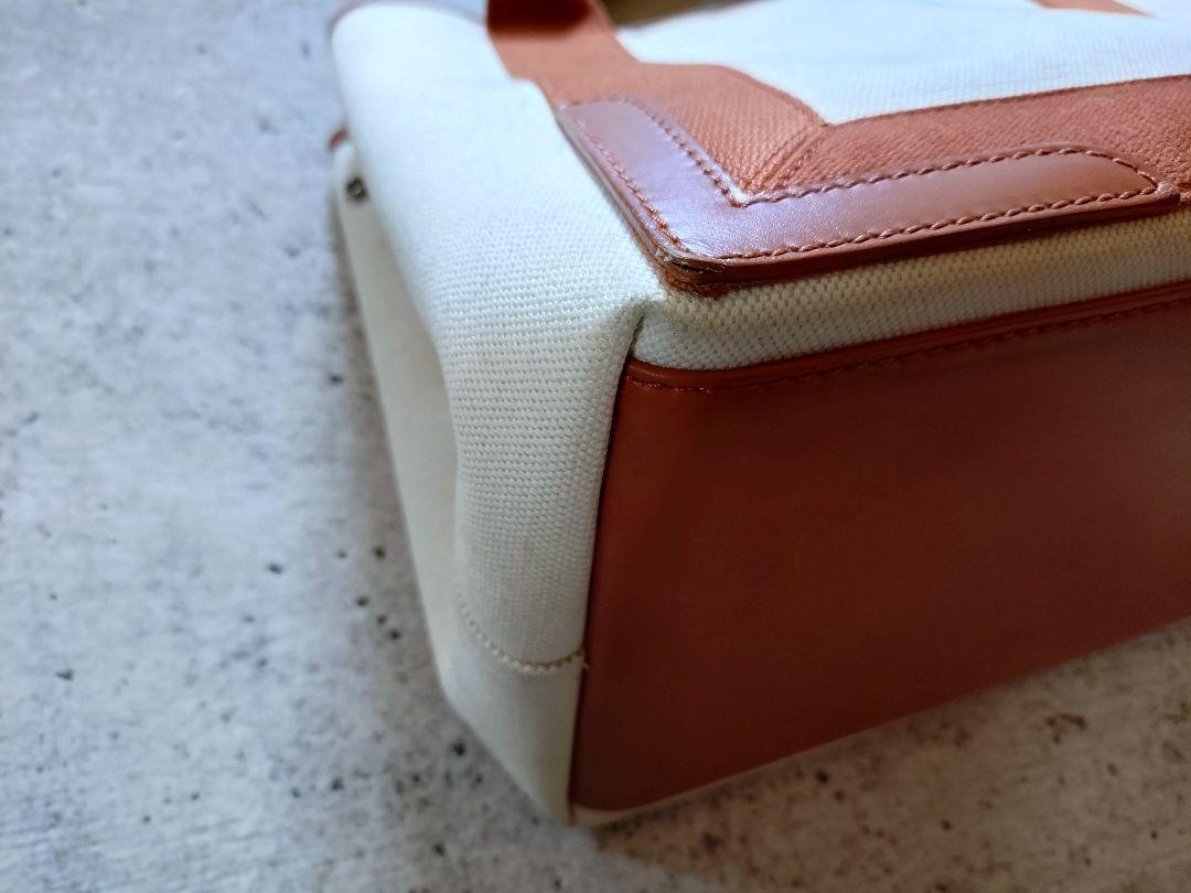 BALENCIAGA トートバッグ ネイビーカバス ブラウン S