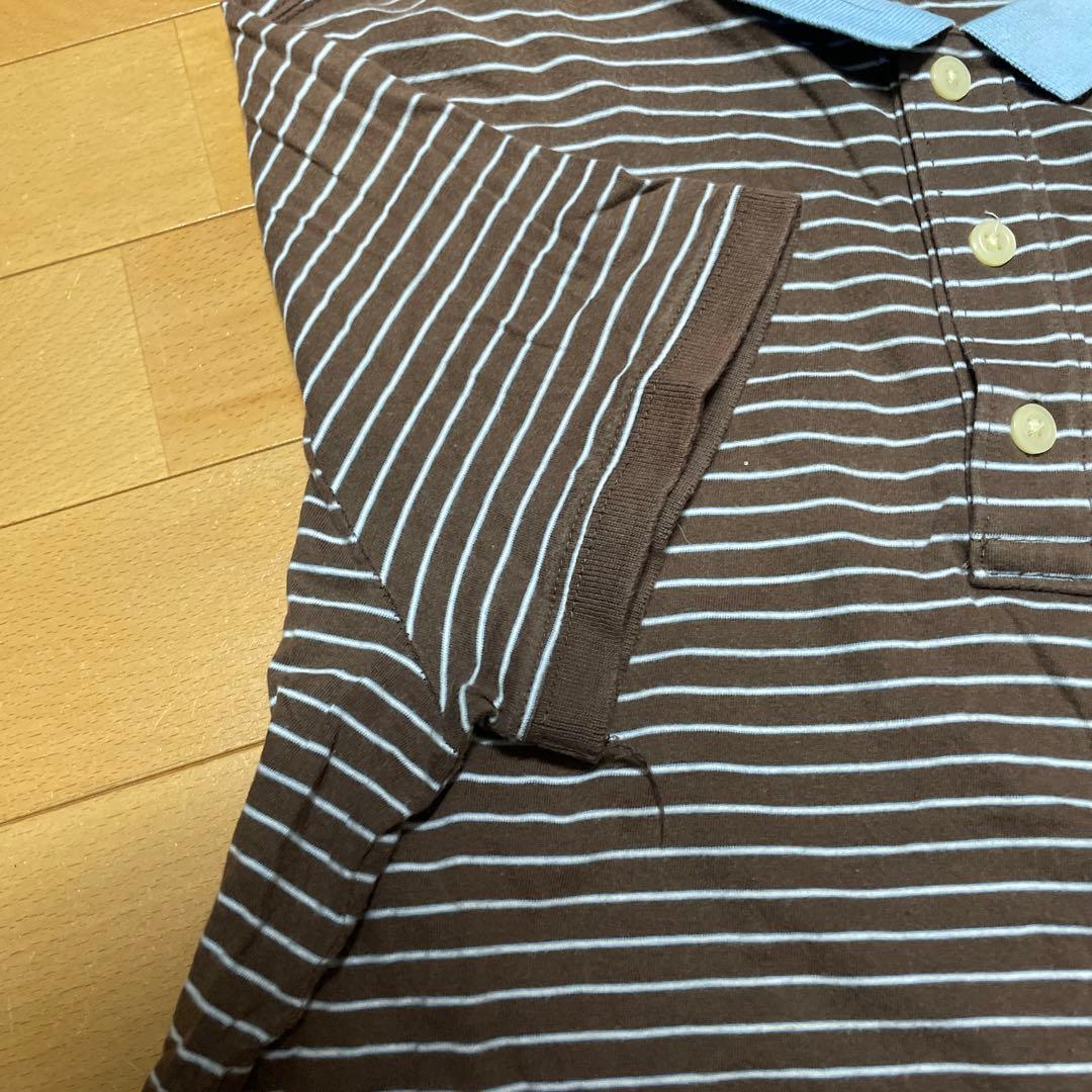 セール&特集> Vintage OLD GAP レトロ ポロシャツ 茶 ボーダー 古着