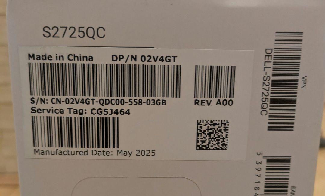 【新品未開封】DELL 27インチ 4Kモニター USB-C　S2725QC