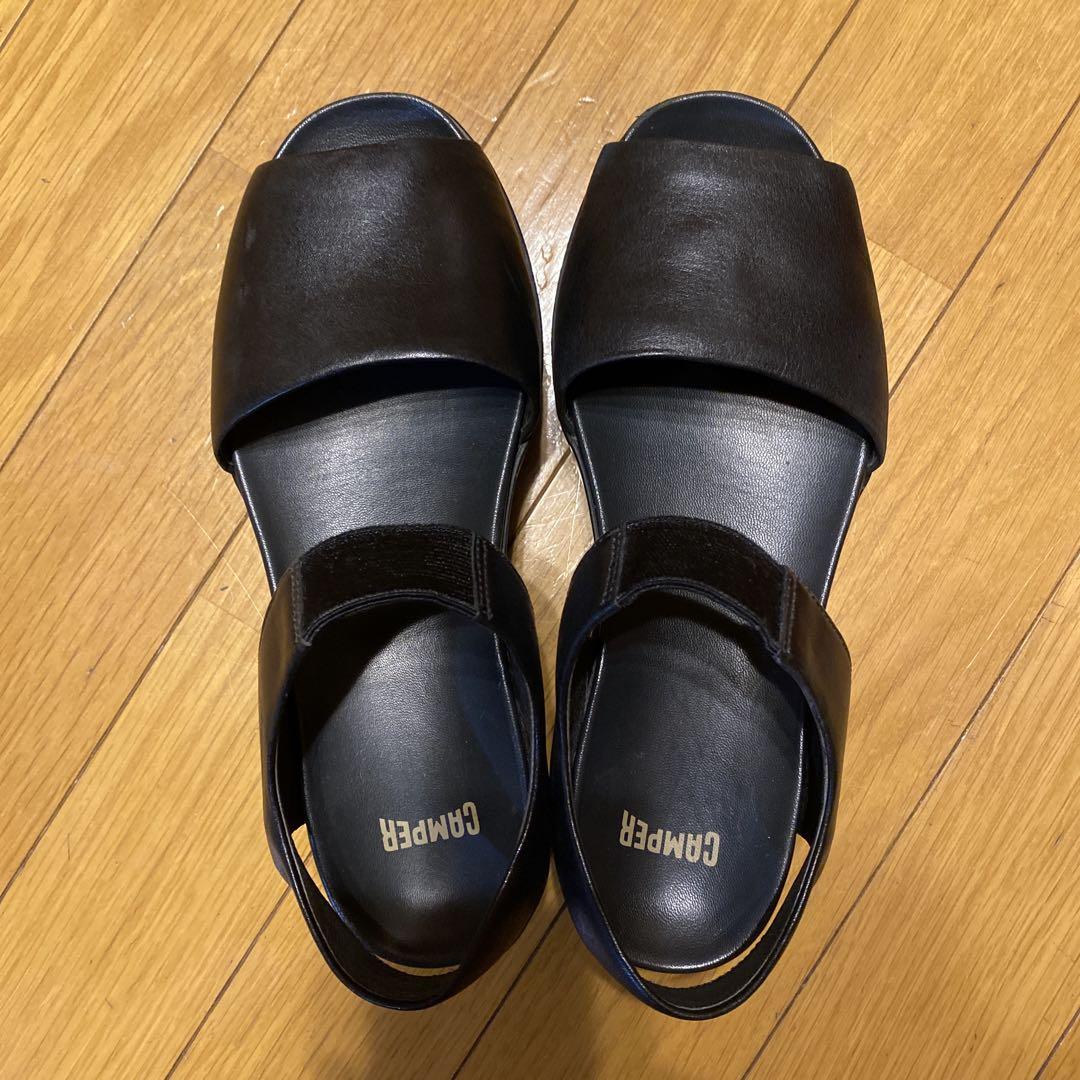 CAMPER／37／厚底ブラックストラップサンダル Amazon | Camper レディースファッションXストラップサンダル