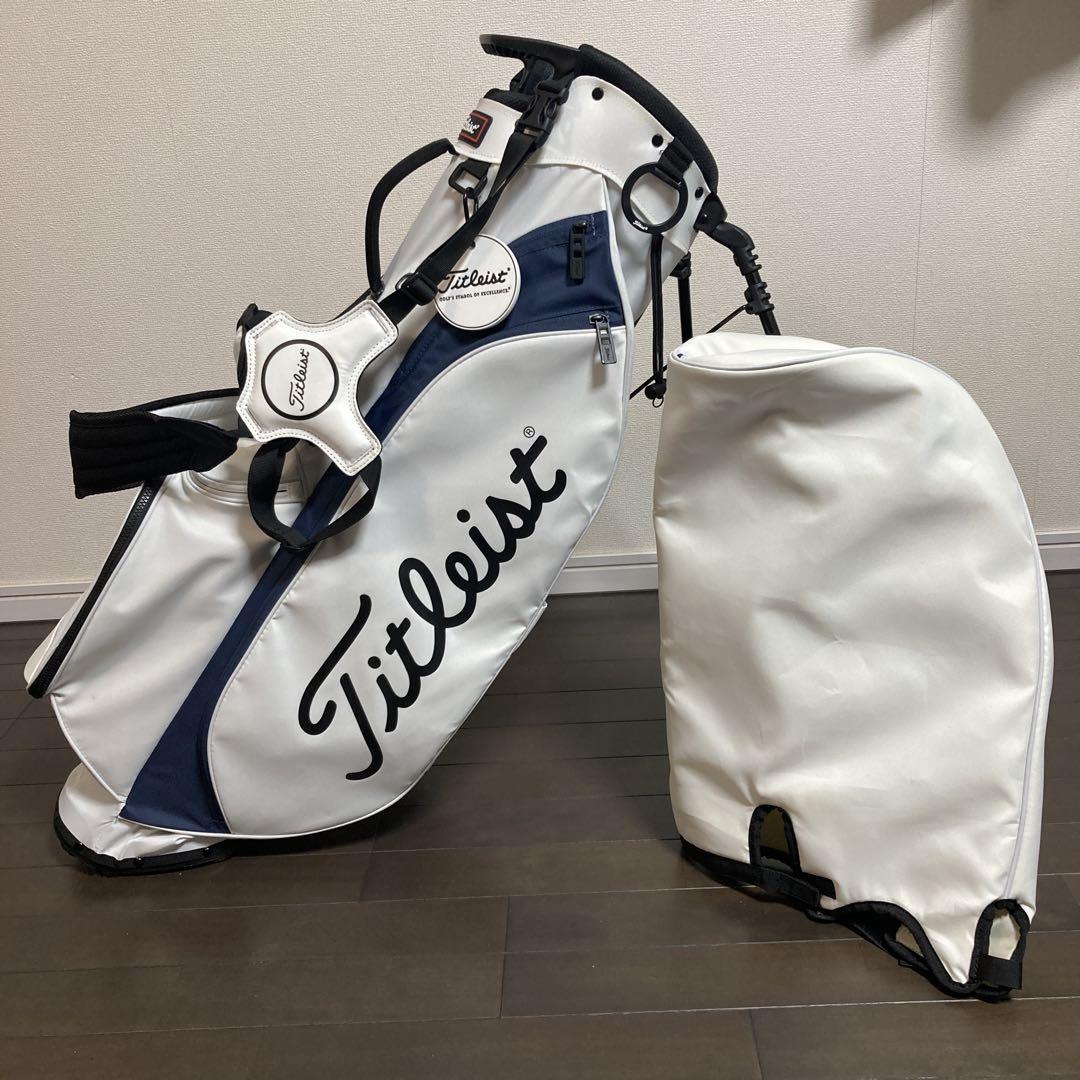 タイトリスト ゴルフバッグ 紺 白 Titleist キャディバッグ ホワイト/ネイビー - メルカリ