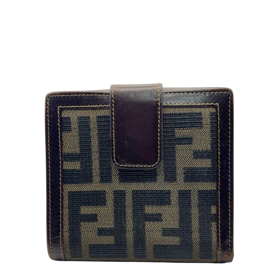 超激安 FENDI ズッカ 6642 折り財布 レディース ブラウン 小物