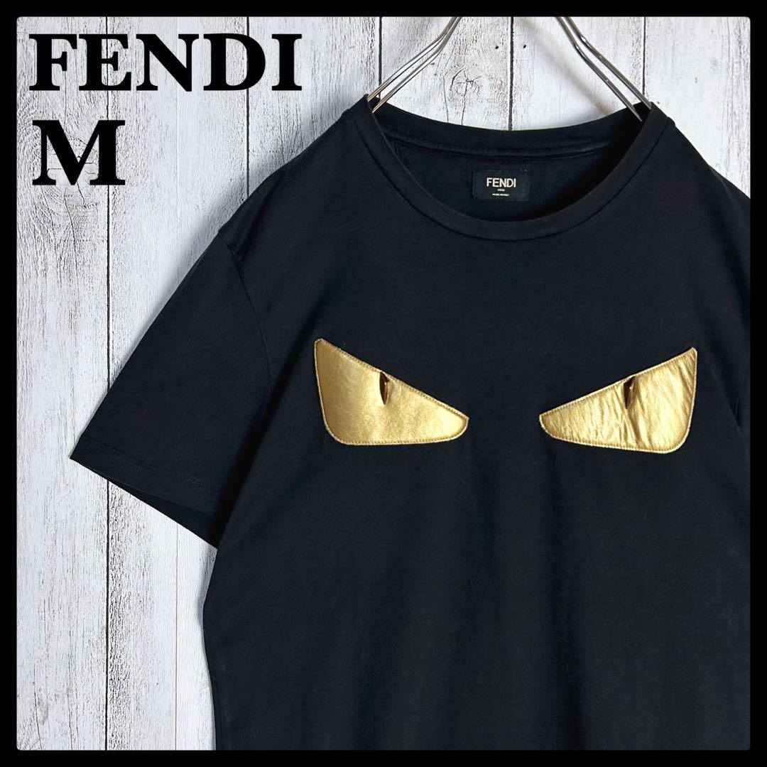 フェンディ FENDI☆モンスター Tシャツ ワッペンロゴ ブラック