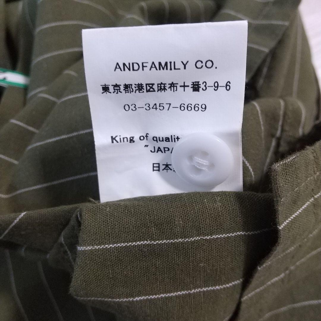 ◼️ANDFAMILYS  麻綿　長袖ワークシャツ   オリーブ