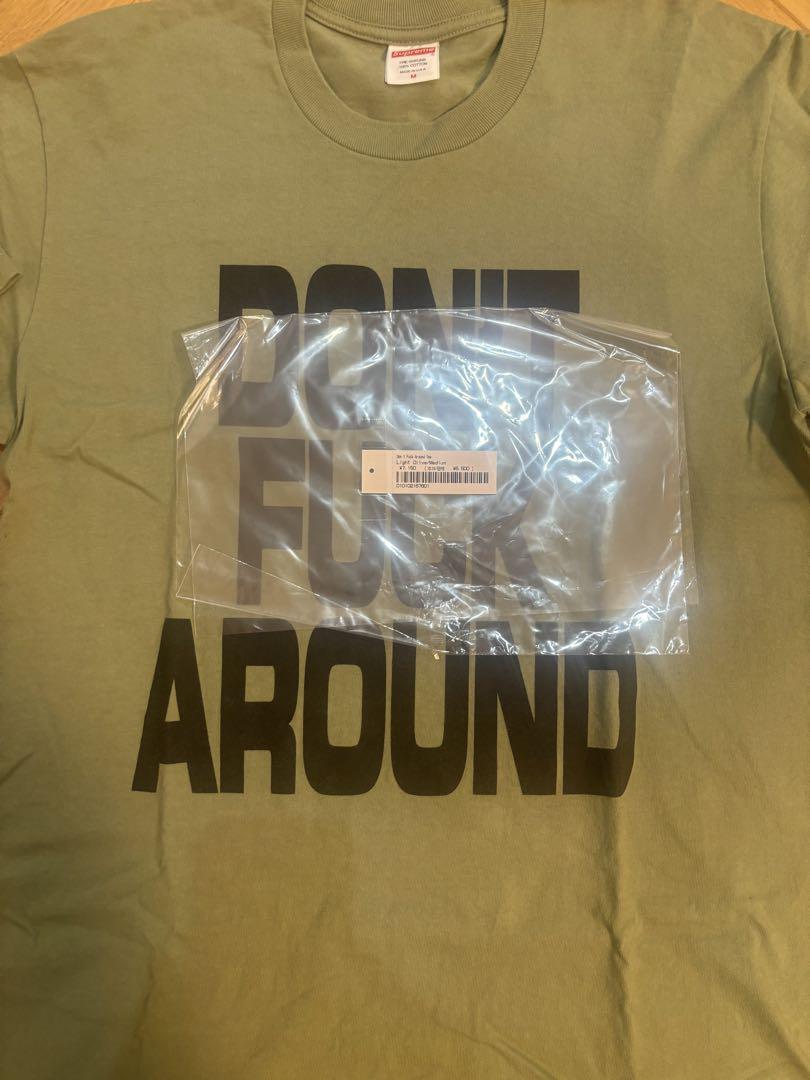 トップス Supreme Don't Fuck Around Light Olive Supreme Don't Fuck Around Tee Light Olive Men's - FW22 - US