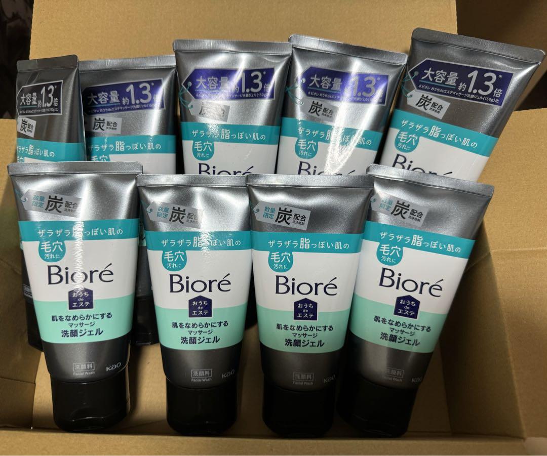 Biore おうちdeエステ 肌をなめらかにするマッサージ洗顔ジェル 炭【新品】