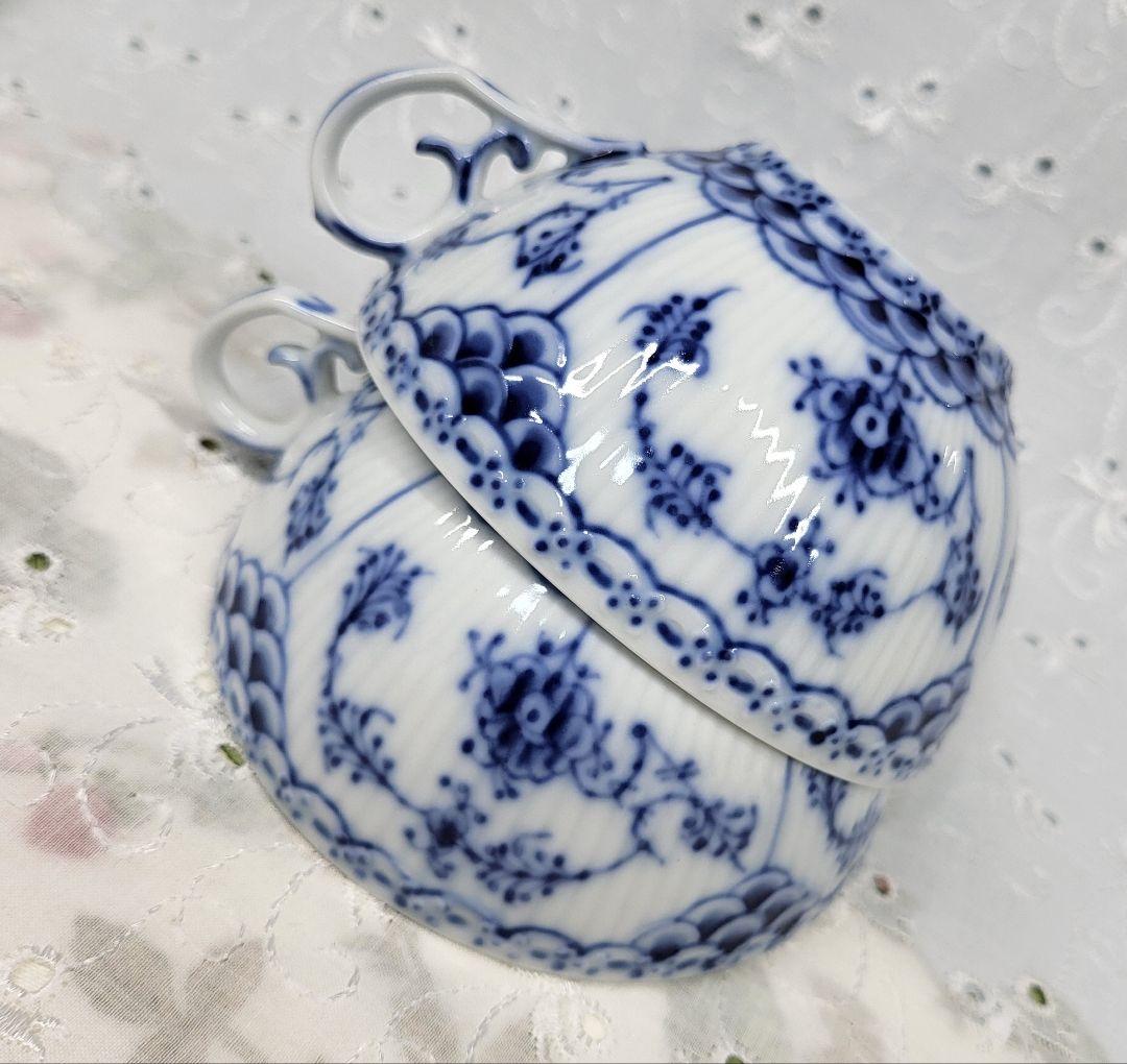 ♥近 ロイヤルコペンハーゲン ブルーブルーテッド フルレース ティーカップRoyal Copenhagen