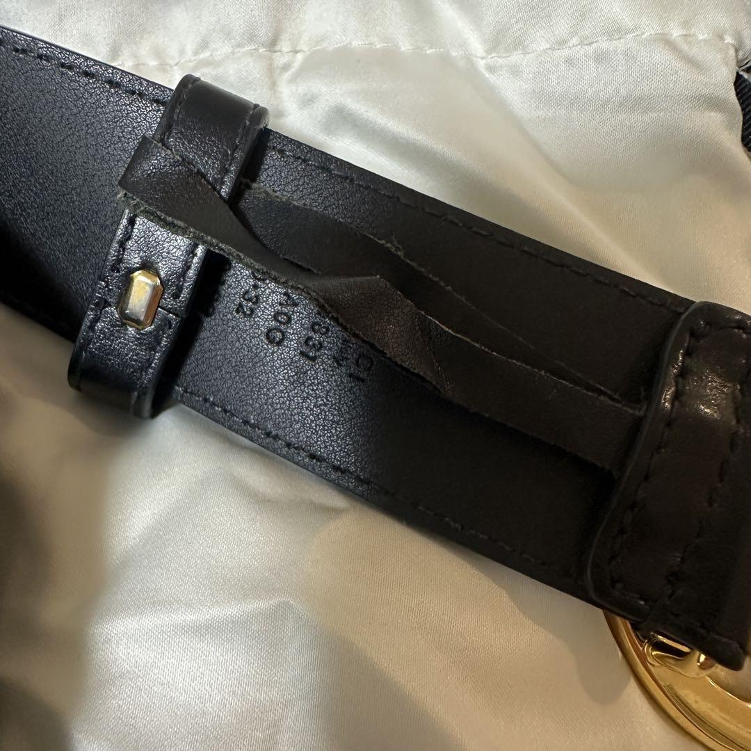 GGマーモント シャイニーバックル レザー ベルト GGベルト 黒 レザー