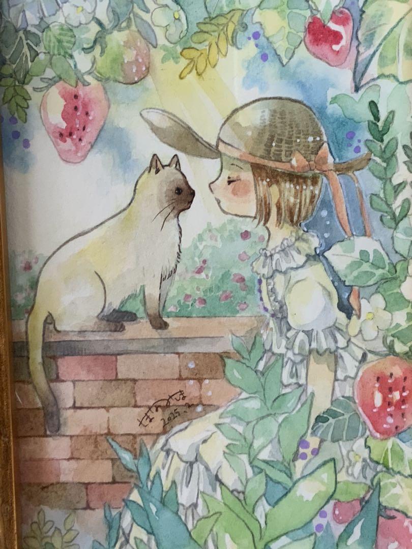 オリジナル 手描きイラスト 春音 水彩画 原画 女の子 - メルカリ