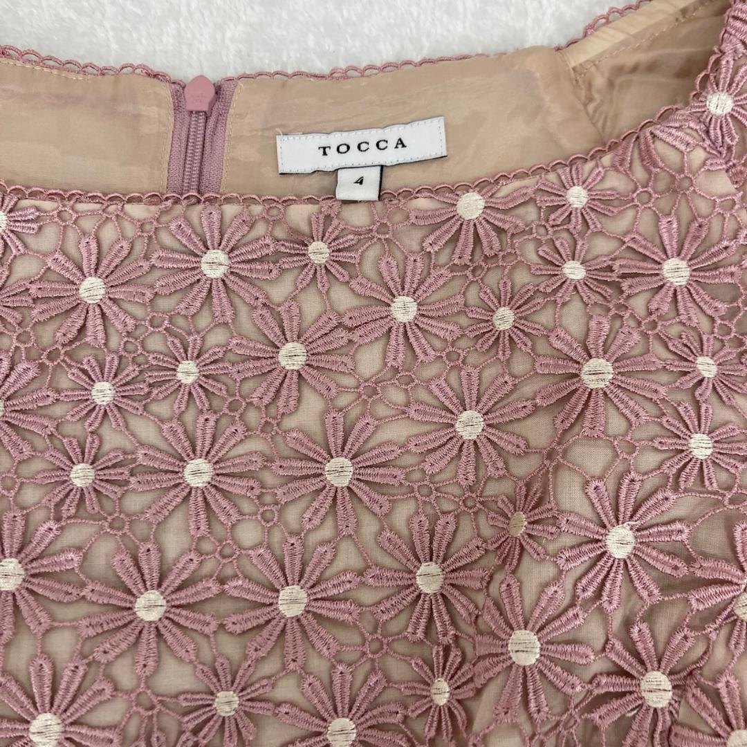 トッカ》TOCCA サイズ4 ノースリーブフラワー総刺繍ワンピース