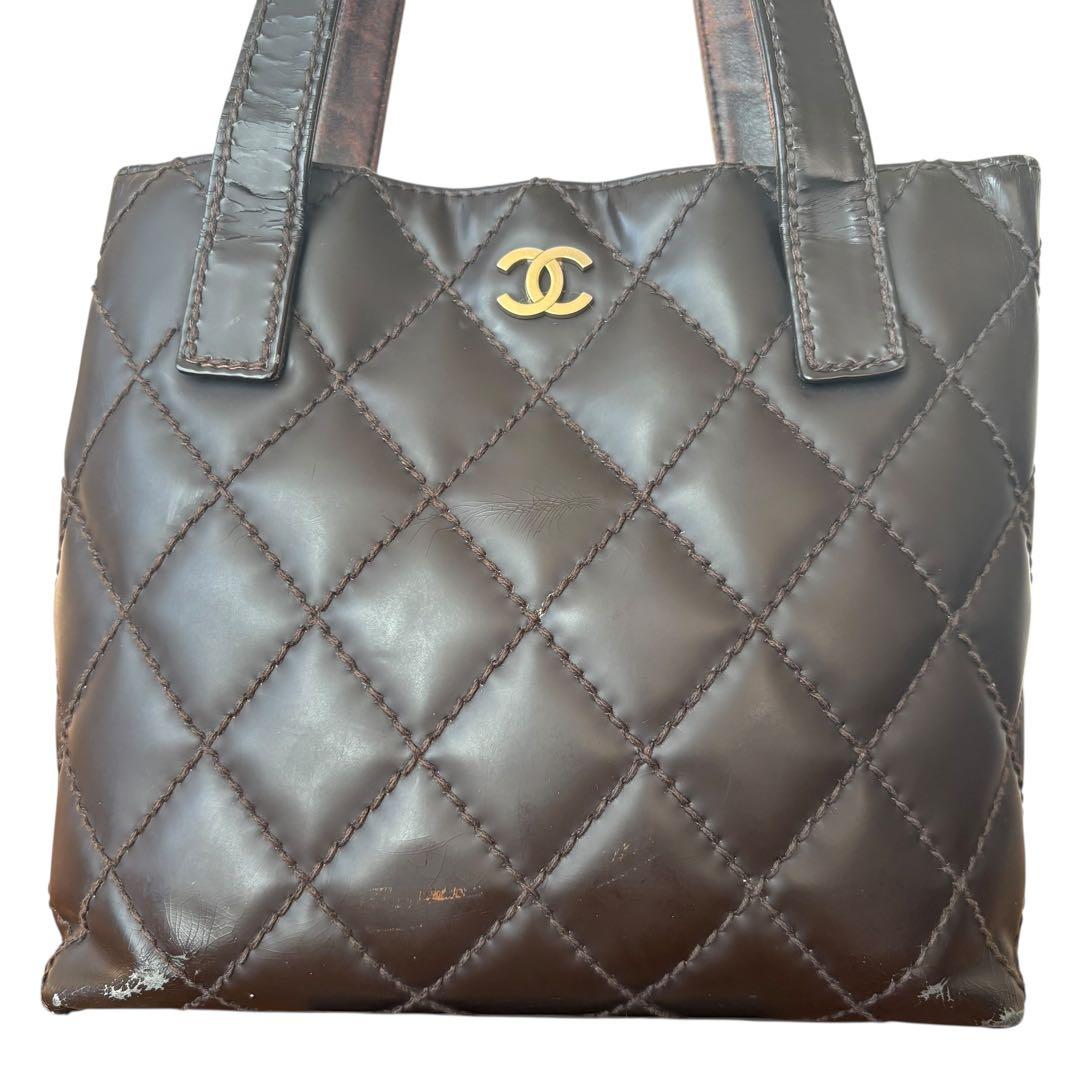 シャネル トートバッグ マトラッセ ココマーク レザー 8番台 ビンテージ 希少 シャネル トートバッグ マトラッセ ココマーク レザー 8番台 ビンテージ 希少