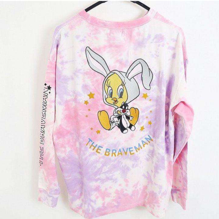 The BRAVE-MAN×LOONEY TUNES トゥイティー 長袖 刺繍 The BRAVE-MAN×LOONEY TUNES トゥイティー 長袖 刺繍