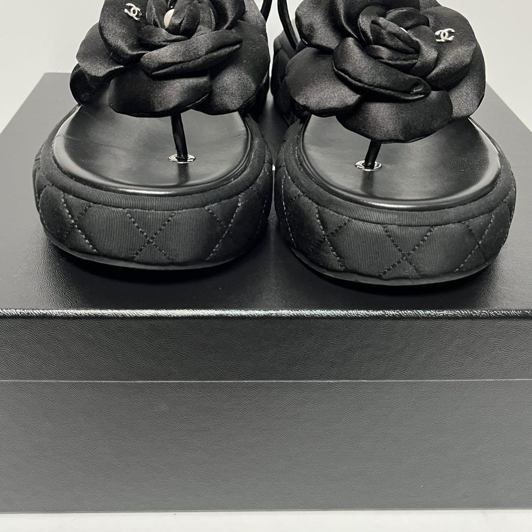 【美品】25年クルーズライン CHANEL シャネル サンダル カメリア パール 美品】25年クルーズライン CHANEL シャネル サンダル カメリア