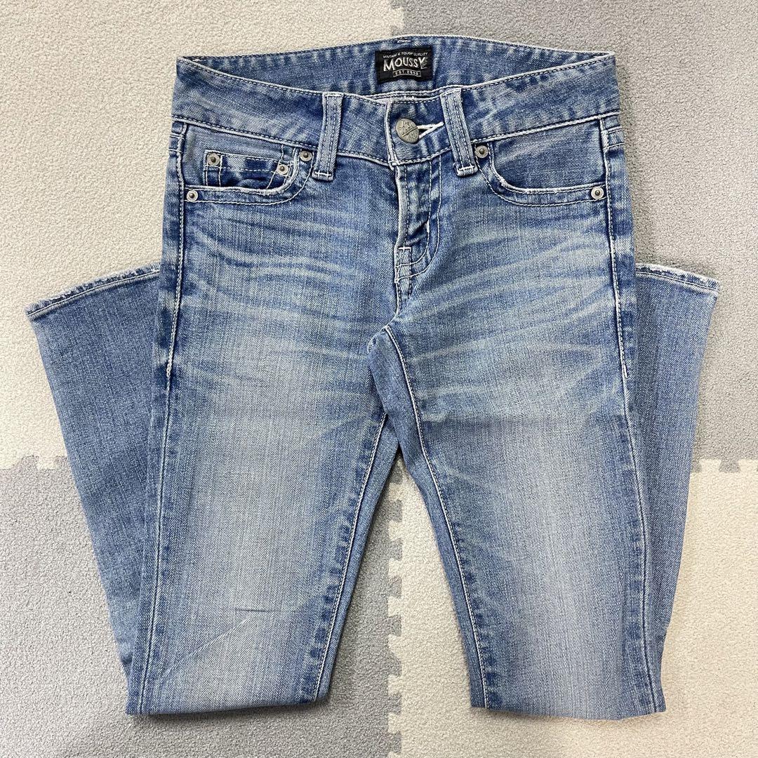 23インチ　moussy マウジー　デニム　ライトブルー　スキニージーンズパンツ