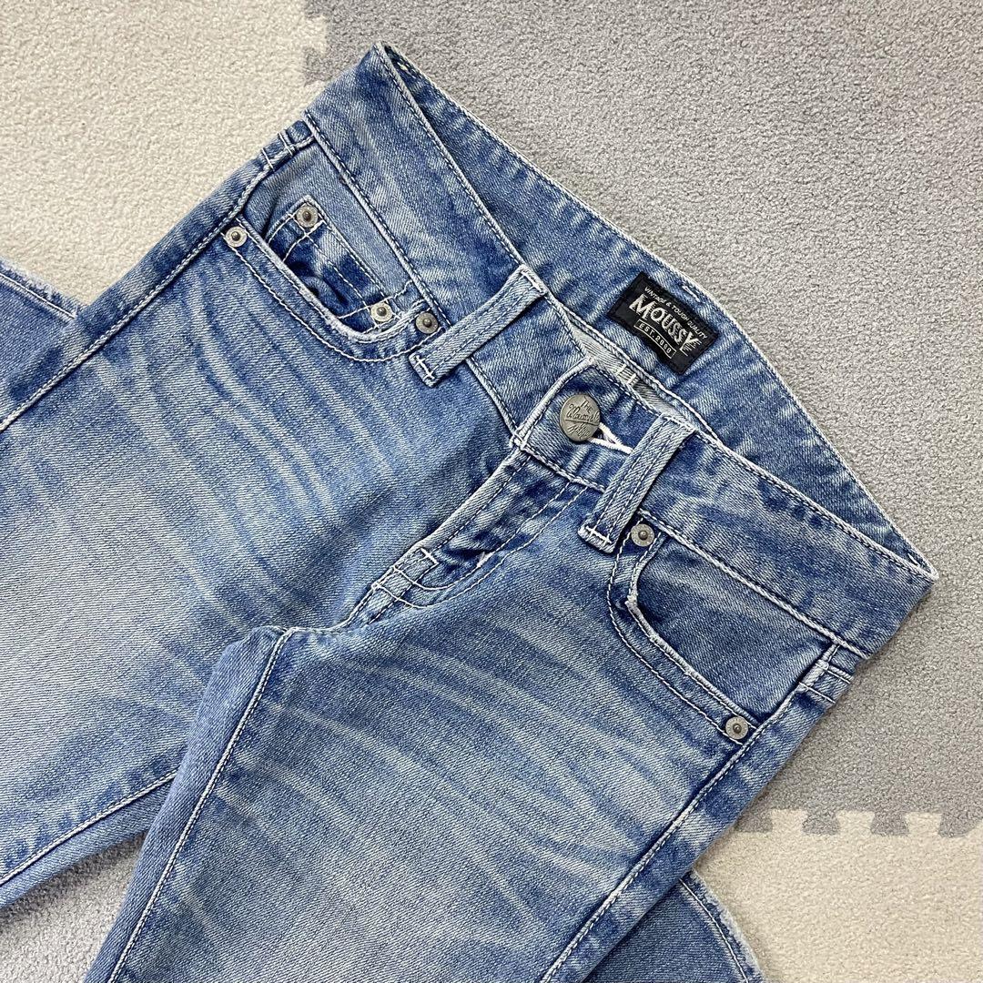 23インチ　moussy マウジー　デニム　ライトブルー　スキニージーンズ