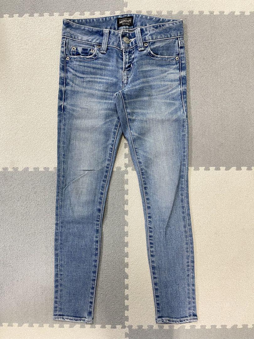 23インチ　moussy マウジー　デニム　ライトブルー　スキニージーンズ