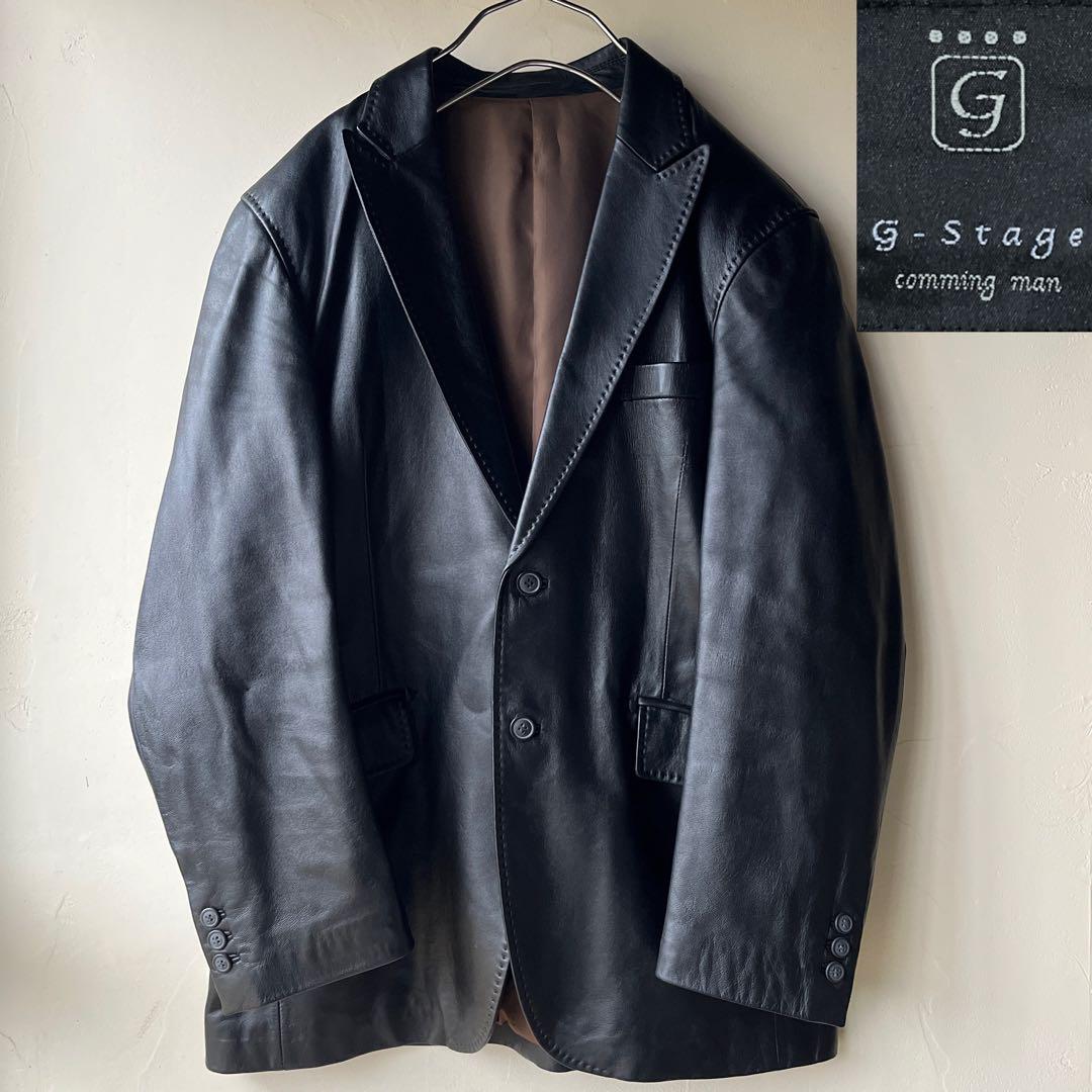G-STAGE ジーステージ　ラムレザー　羊革　テーラードジャケット　L G-STAGE ジーステージ ラムレザー テーラードジャケット XL