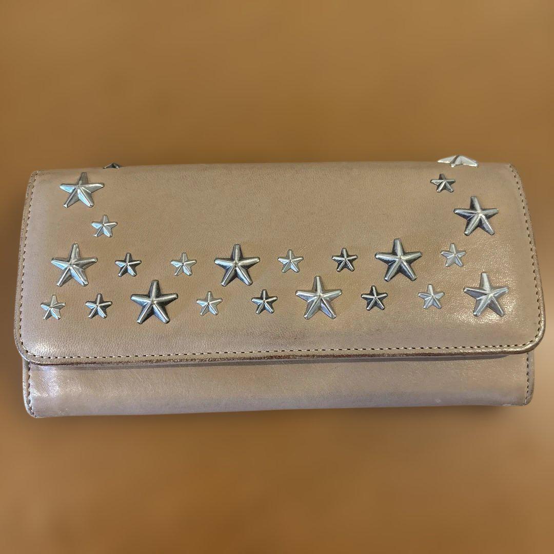大切な 正規品 ジミーチュウ 長財布 スタースタッズ ベージュ JIMMY 小物