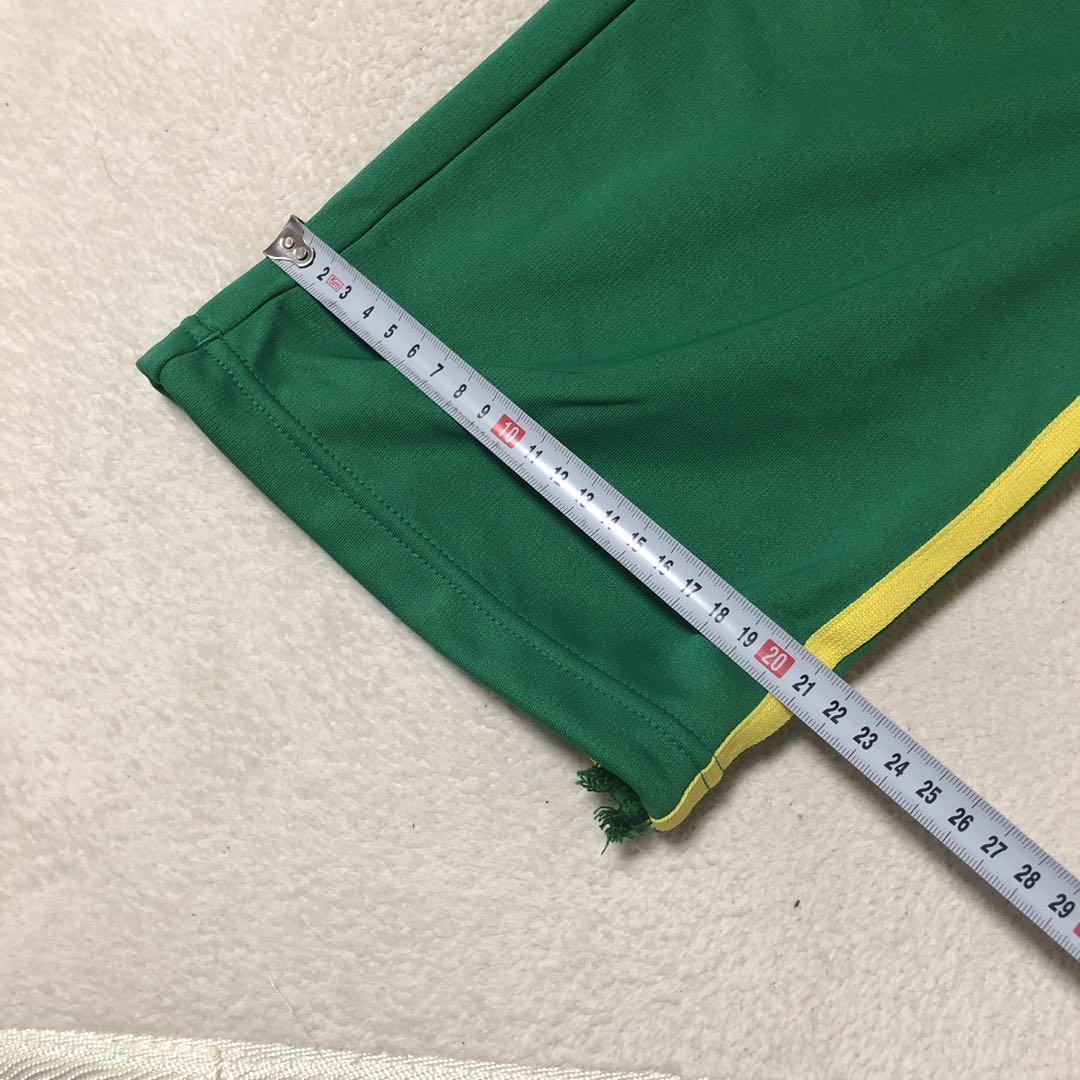 【希少】adidas トラックパンツ　万国旗タグ　緑×黄　ブラジル　ジャージ　O