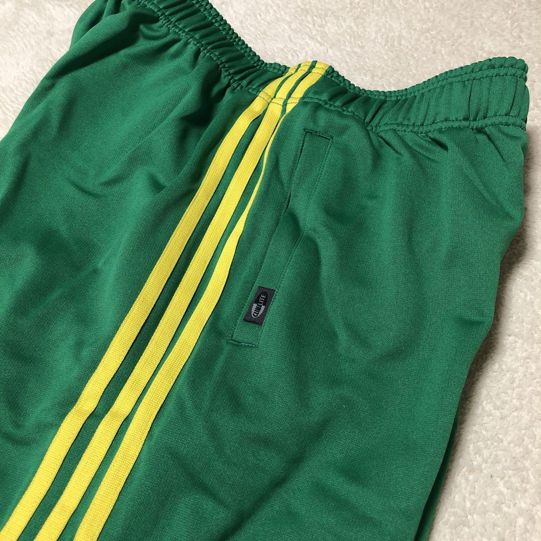 希少】adidas トラックパンツ 万国旗タグ 緑×黄 ブラジル