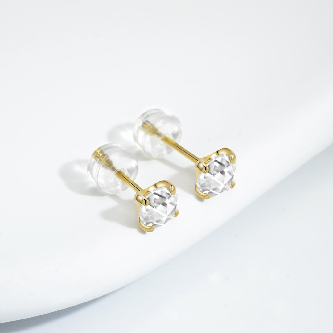 0.5ct×2ローズカットスダッドピアス1007-5 0.5ct×2ローズカットスダッドピアス1007-5