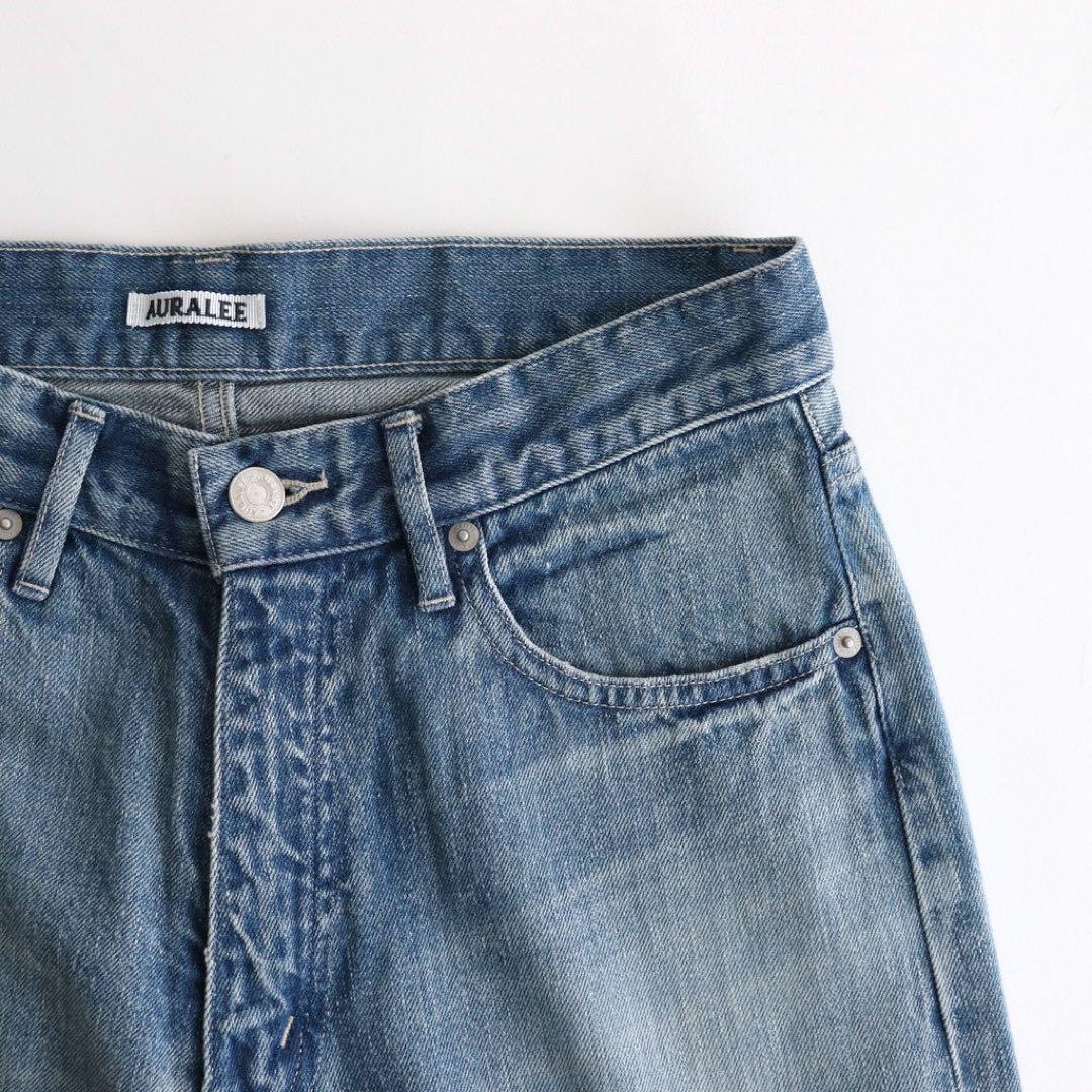 オーラリーSELVEDGE FADED LIGHT DENIM PANTS２