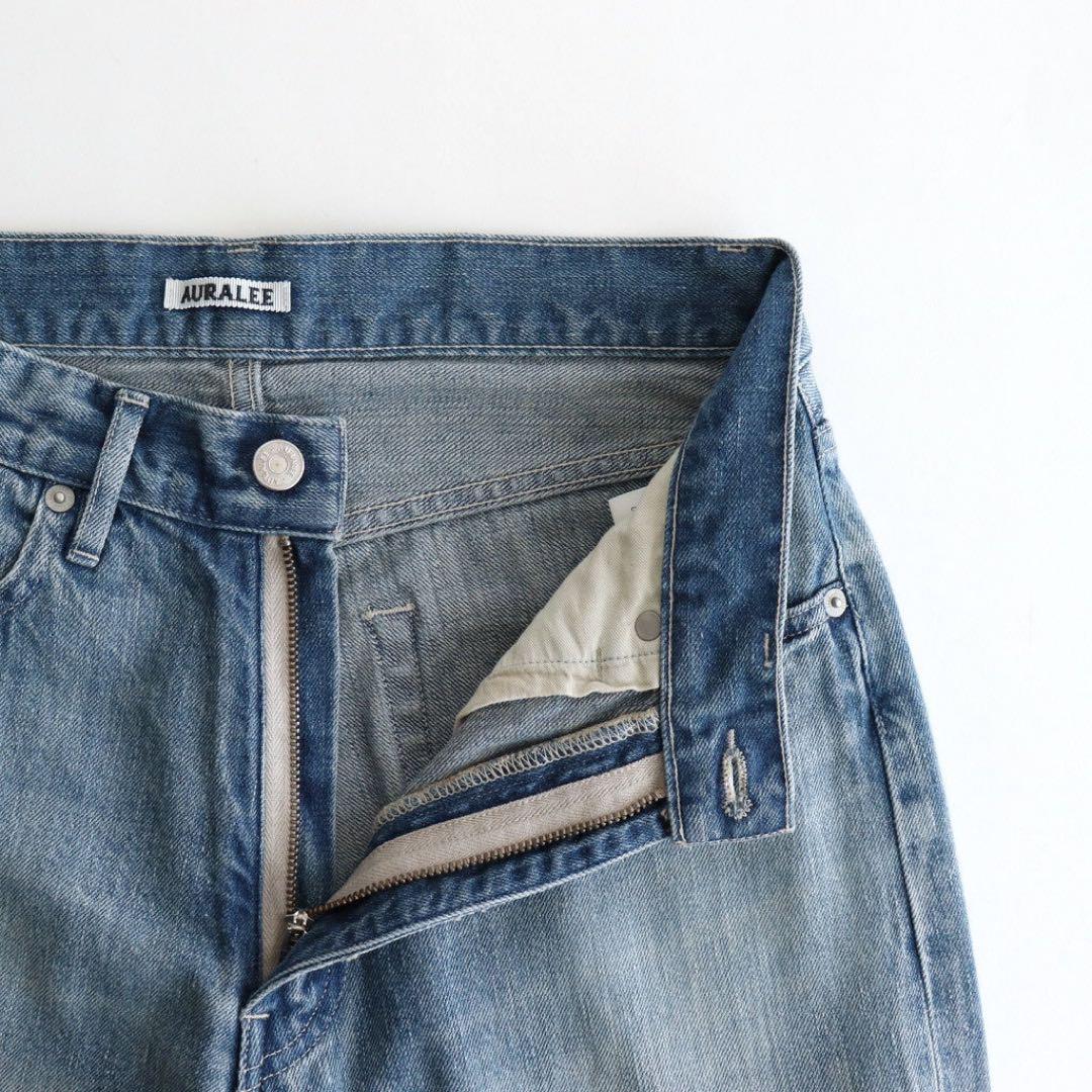 オーラリーSELVEDGE FADED LIGHT DENIM PANTS２