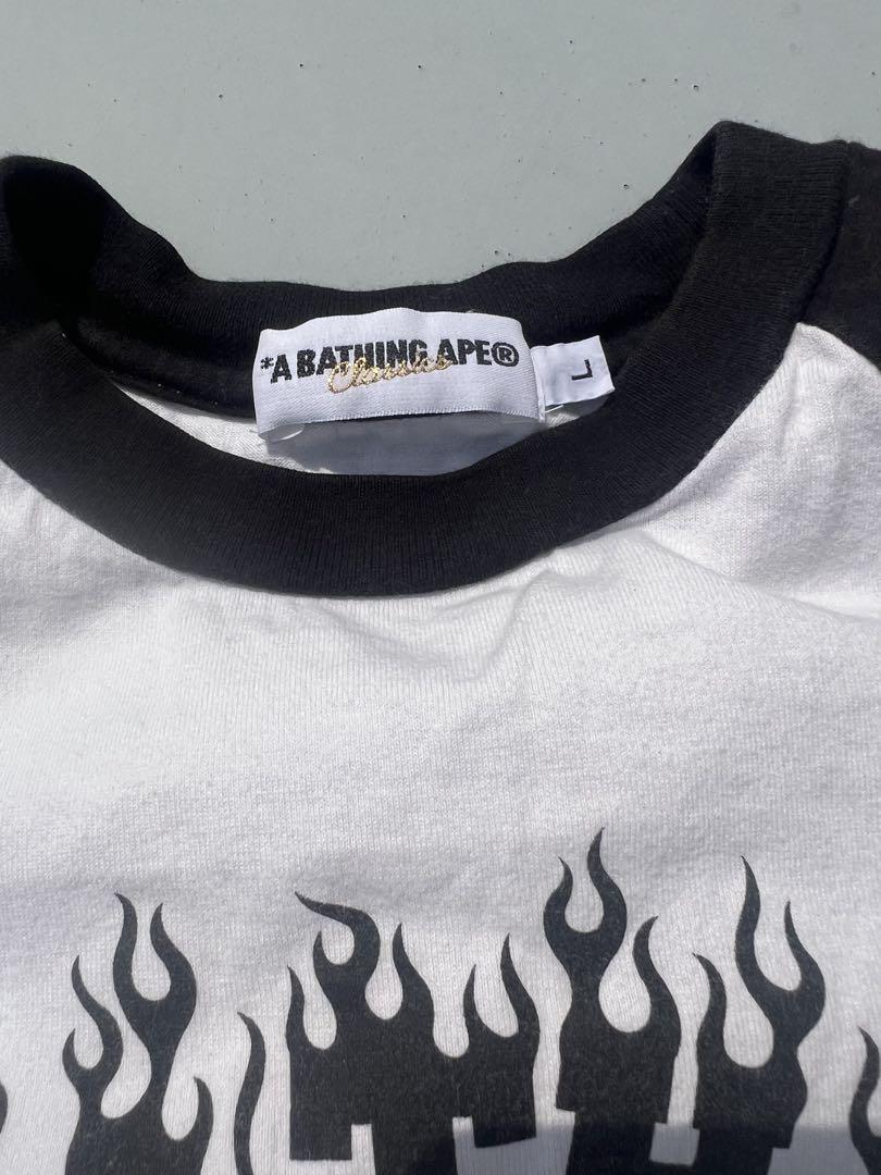 y2k a bathing ape ラグラン　Tシャツ　ロンT エイプ