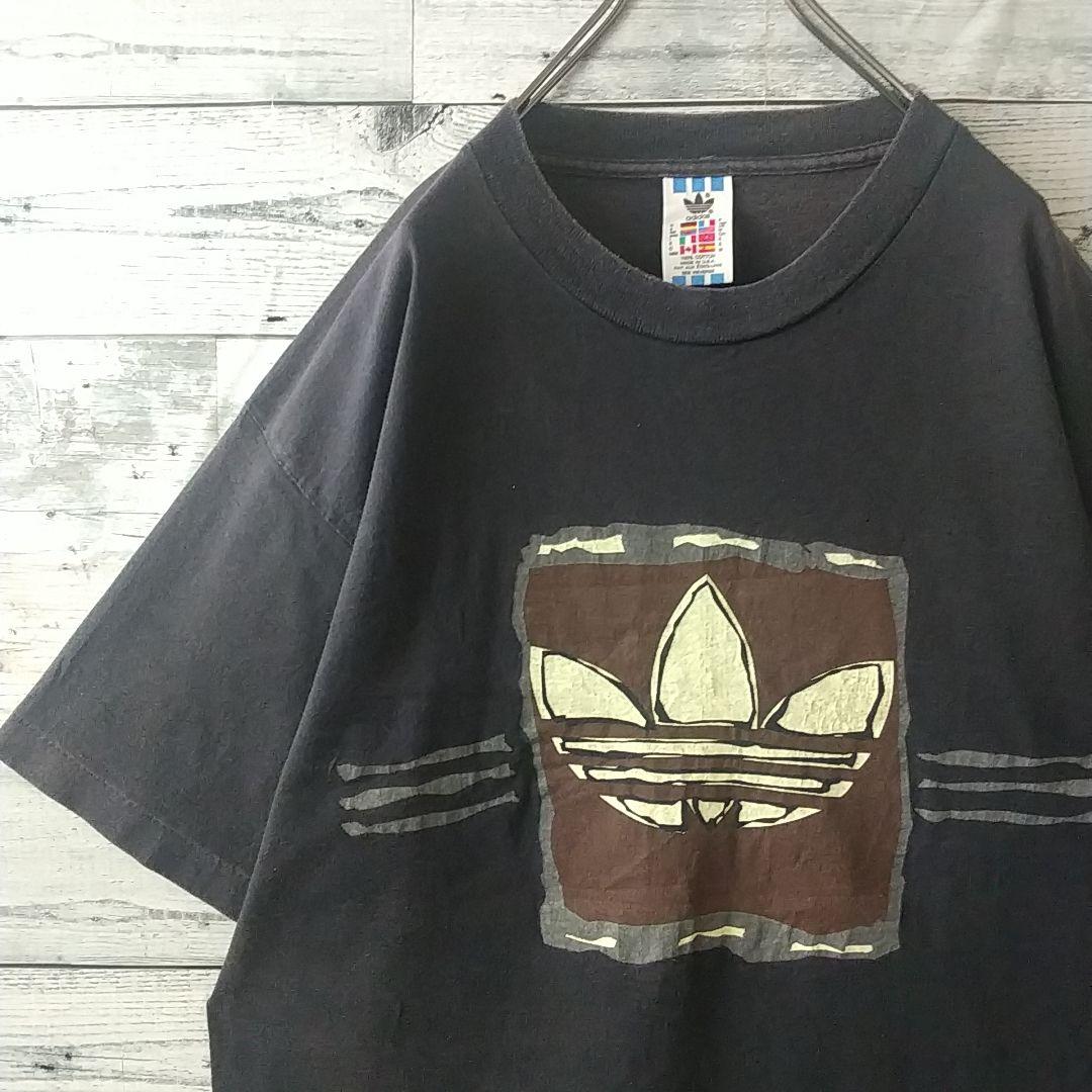希少☆アメリカ製 90s アディダス ビッグプリント Tシャツ L~XL