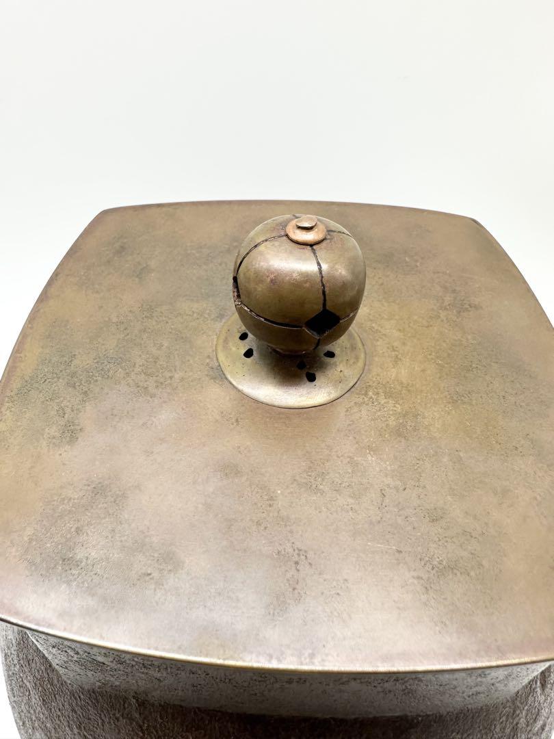 【未使用品】加藤了三　釜師　宗旦好写　四方口釜　茶釜　茶道具