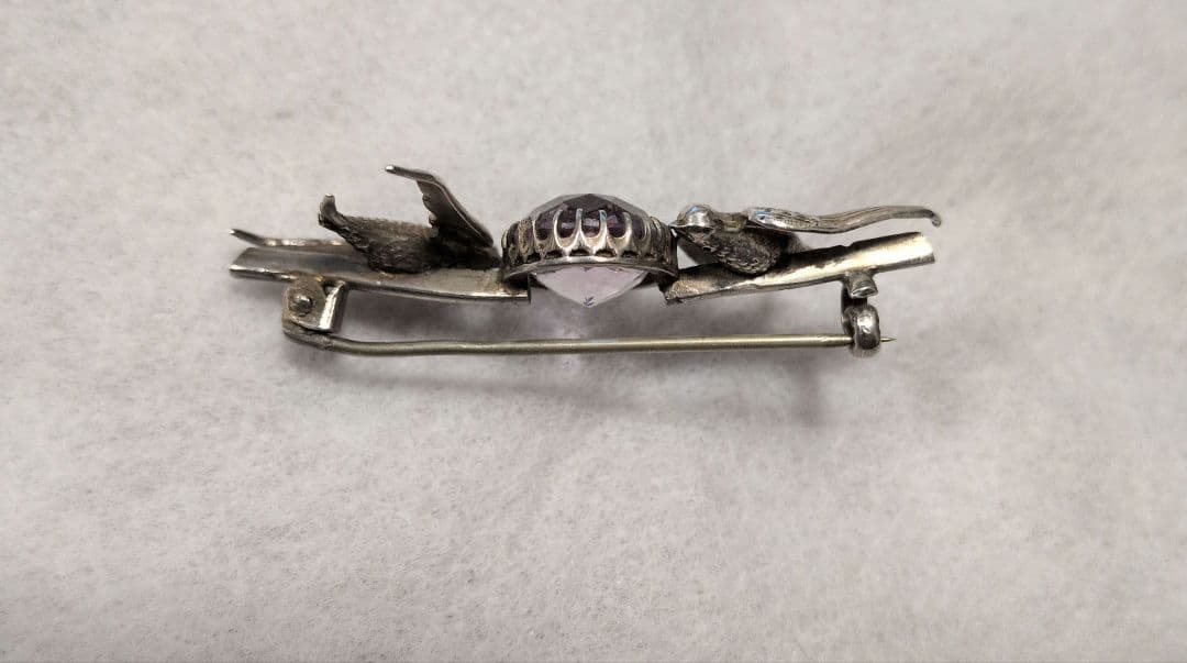ヴィクトリアン アンティーク ツバメ 鳥 アメジスト ブローチやや傷や汚れあり FORTGASGNV_COM_BR