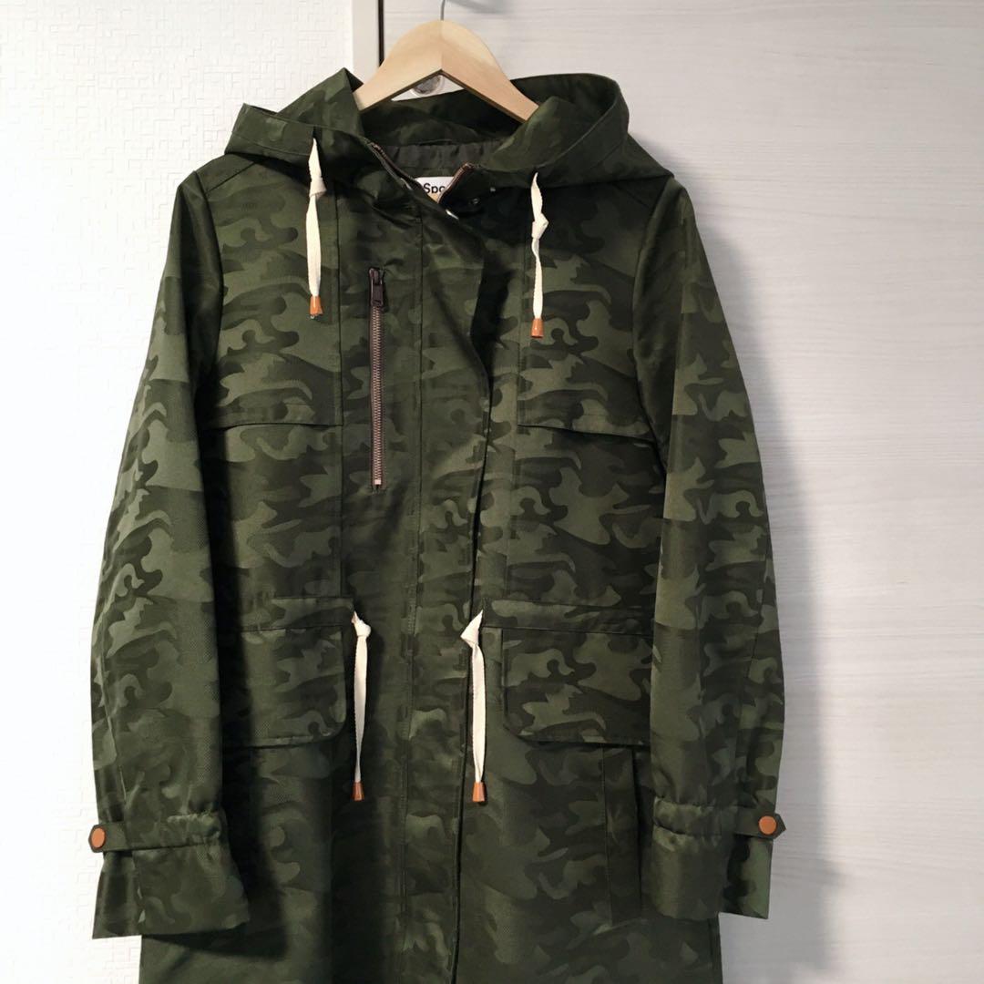 【極美品】Spoom ジャガード カモフラージュ柄 迷彩 ロングコート