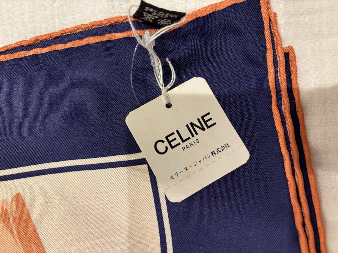【新品】 CELINE スカーフ シルク100% チューリップ柄 新品】 CELINE スカーフ シルク100% チューリップ柄