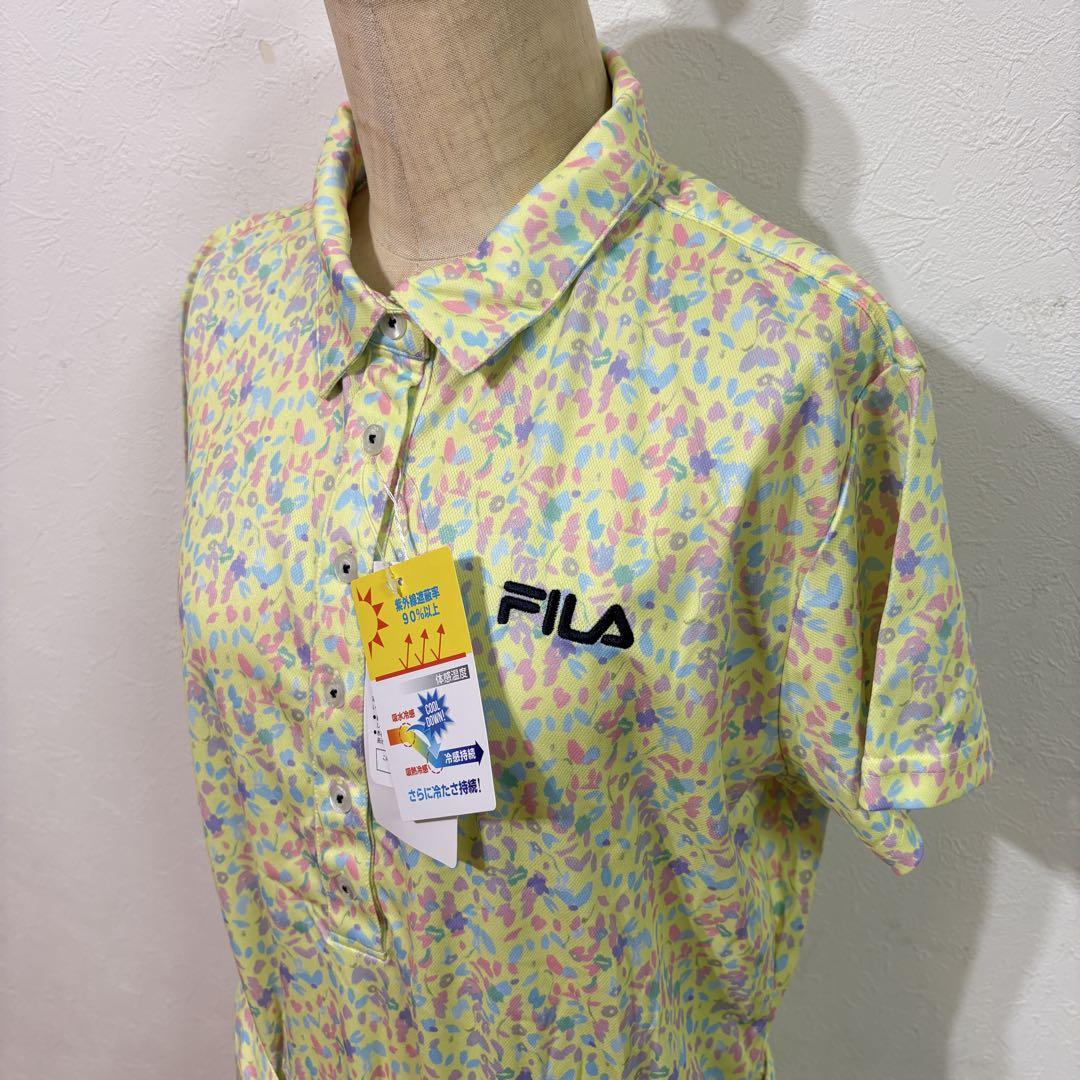 【FILA GOLF】新品　春夏半袖ポロワンピース　レディースＬＬ　イエロー