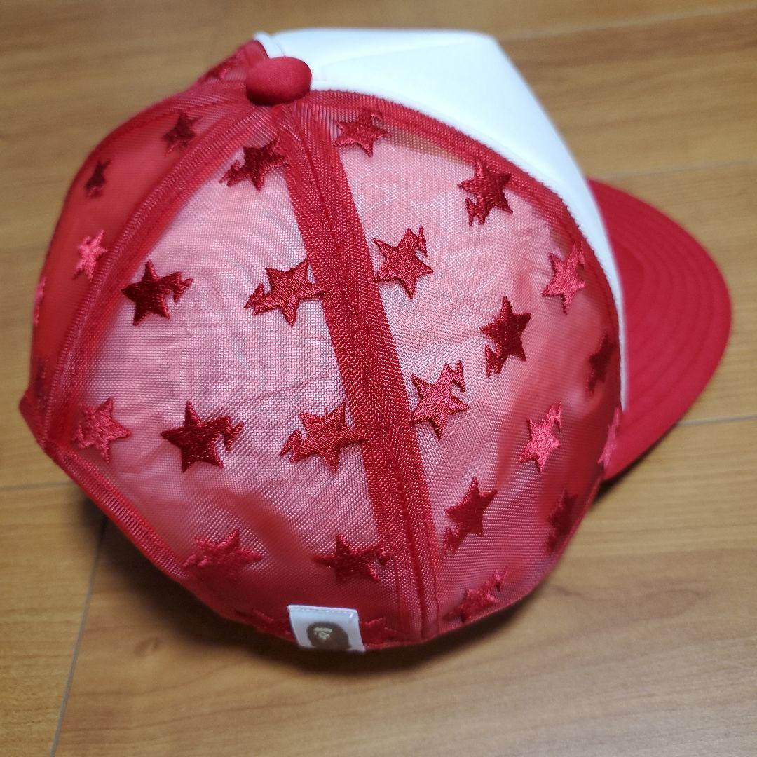 A BATHING APE　エイプ　メッシュキャップ　レッド　総柄STA