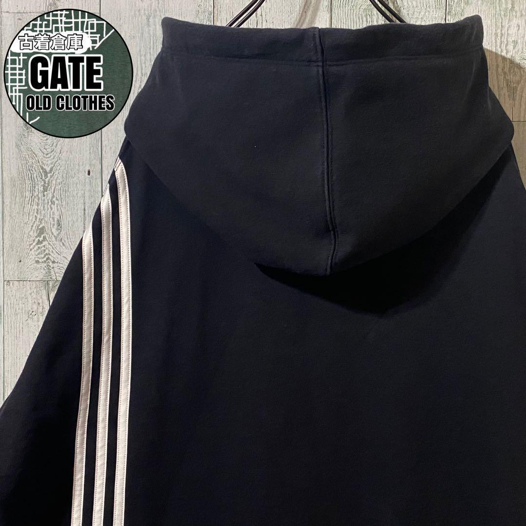 Y-3 ワイスリー ラバーロゴレフトスリーライン パーカー 黒 LL・Y-3