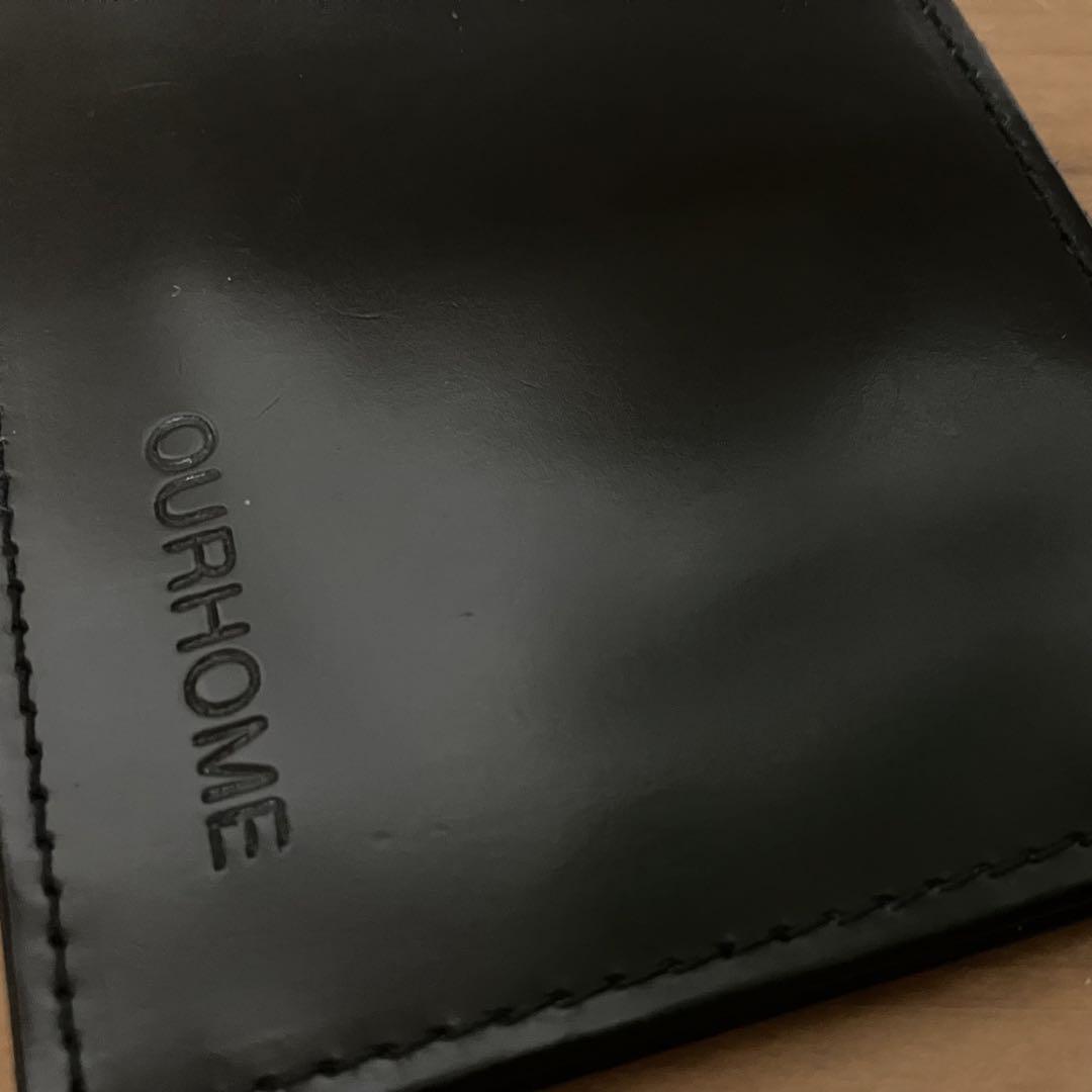 OURHOME】スリムなレザー長財布 BLACK