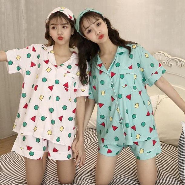 SPAO クレヨンしんちゃん 半袖パジャマ (MINT) 大人気♩夏物パジャマセット 半袖 ミントL クレヨンしんちゃん