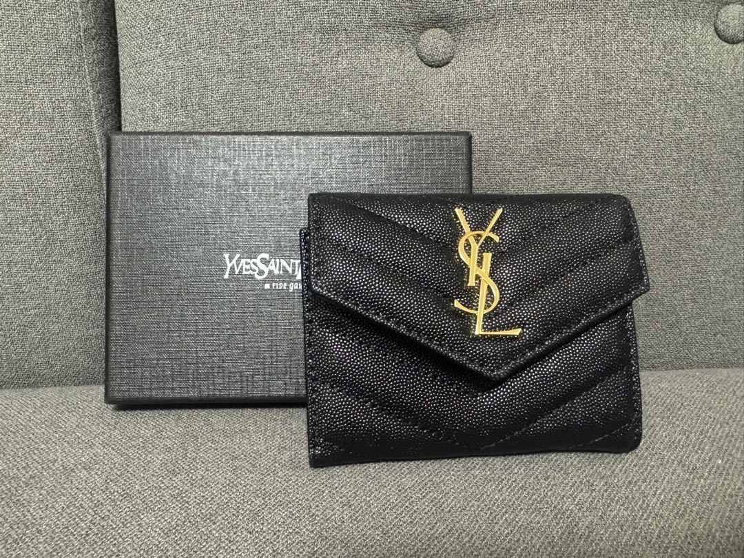 YSL ブラック 三つ折り財布