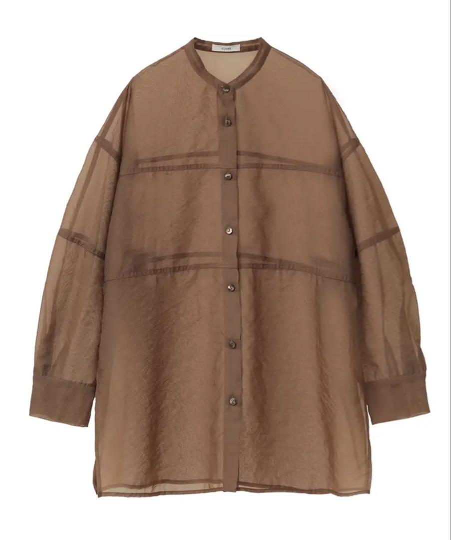 CLANE SWITCH SHEER SHIRT ブラウン