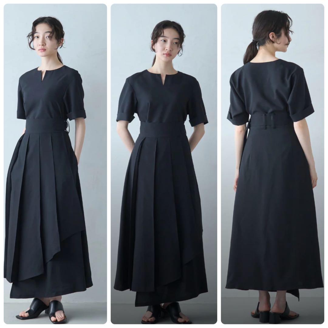 美品 foufou セットアップ ブラウス アシンメトリースカート 黒