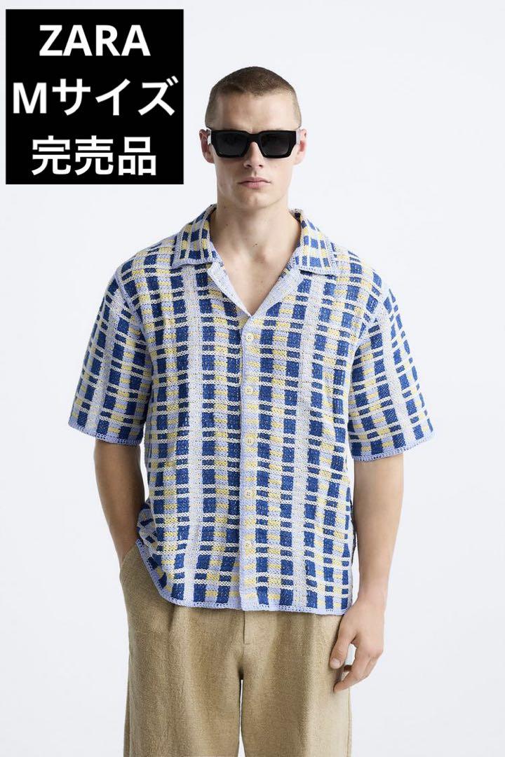 ZARA ザラ ジオメトリック クロシェットシャツ Mサイズ